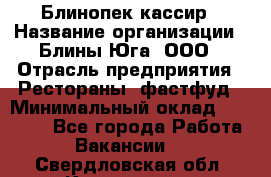 Блинопек-кассир › Название организации ­ Блины Юга, ООО › Отрасль предприятия ­ Рестораны, фастфуд › Минимальный оклад ­ 25 000 - Все города Работа » Вакансии   . Свердловская обл.,Камышлов г.